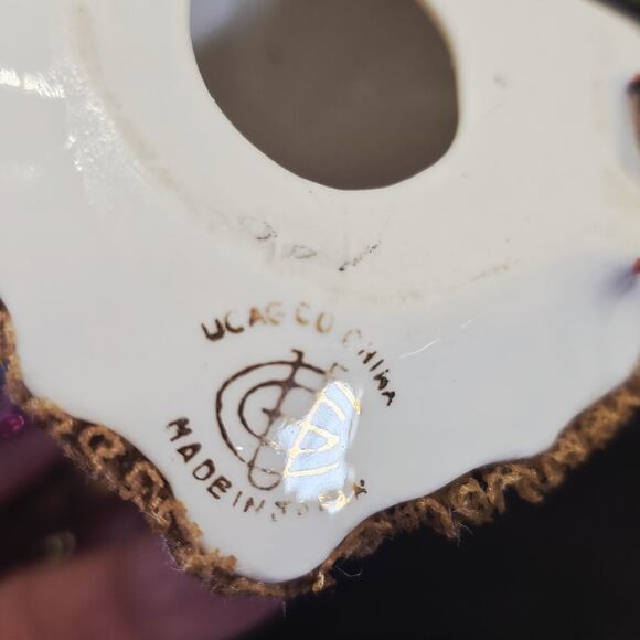 3 Vintage Christmas Angels Figurines Instruments Ucagco Japan Netting Trim - Picture 5 of 13